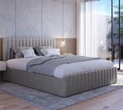 Łóżka - Łóżko tapicerowane 160x200 BELANIA 2 szary welur #20 - miniaturka - grafika 1