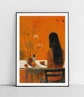 Obrazy i zdjęcia na płótnie - Plakat Pomarańczowe chwile przy stole - miniaturka - grafika 1