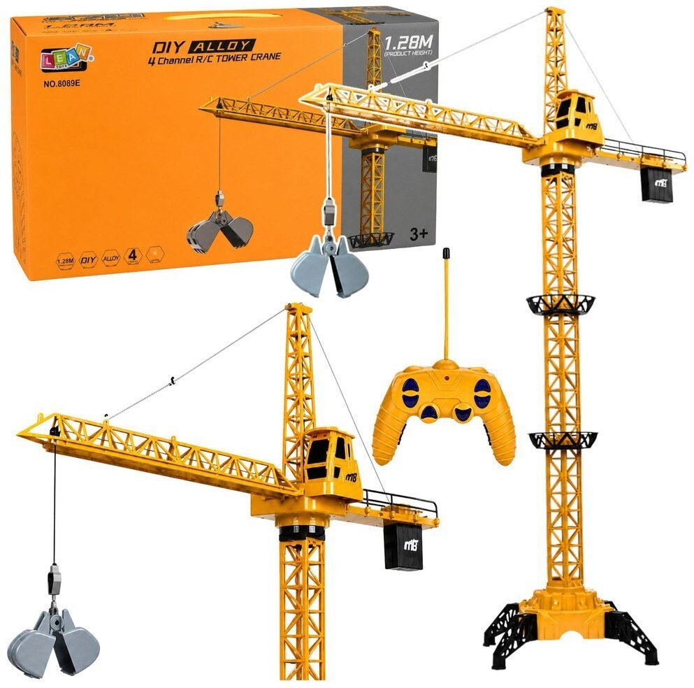 LeanToys Dźwig Żuraw Budowlany Zdalnie Sterowany RC Przewodowy Obrót 360 71 cm EDUKAMP