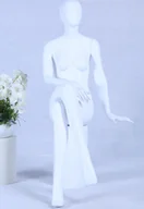 Manekiny wystawowe - Manekin CH-39 kobieta biały matowy lakierowany wysokiej jakości Egghead z metalową płytką kobieta kobieta - miniaturka - grafika 1