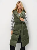 Kamizelki damskie - Mohito - Zielona kamizelka z paskiem - ciemny zielony - miniaturka - grafika 1