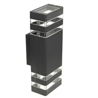 Lampy ogrodowe - Prostokątna podwójna lampa Santa metal zewnętrzna antacyt - miniaturka - grafika 1