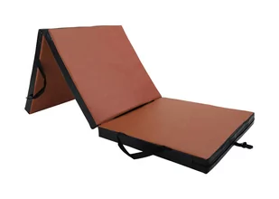 Materac gimnastyczny składany UNDERFIT 180 x 60 x 6 cm miękki brązowy - Maty do ćwiczeń - miniaturka - grafika 1