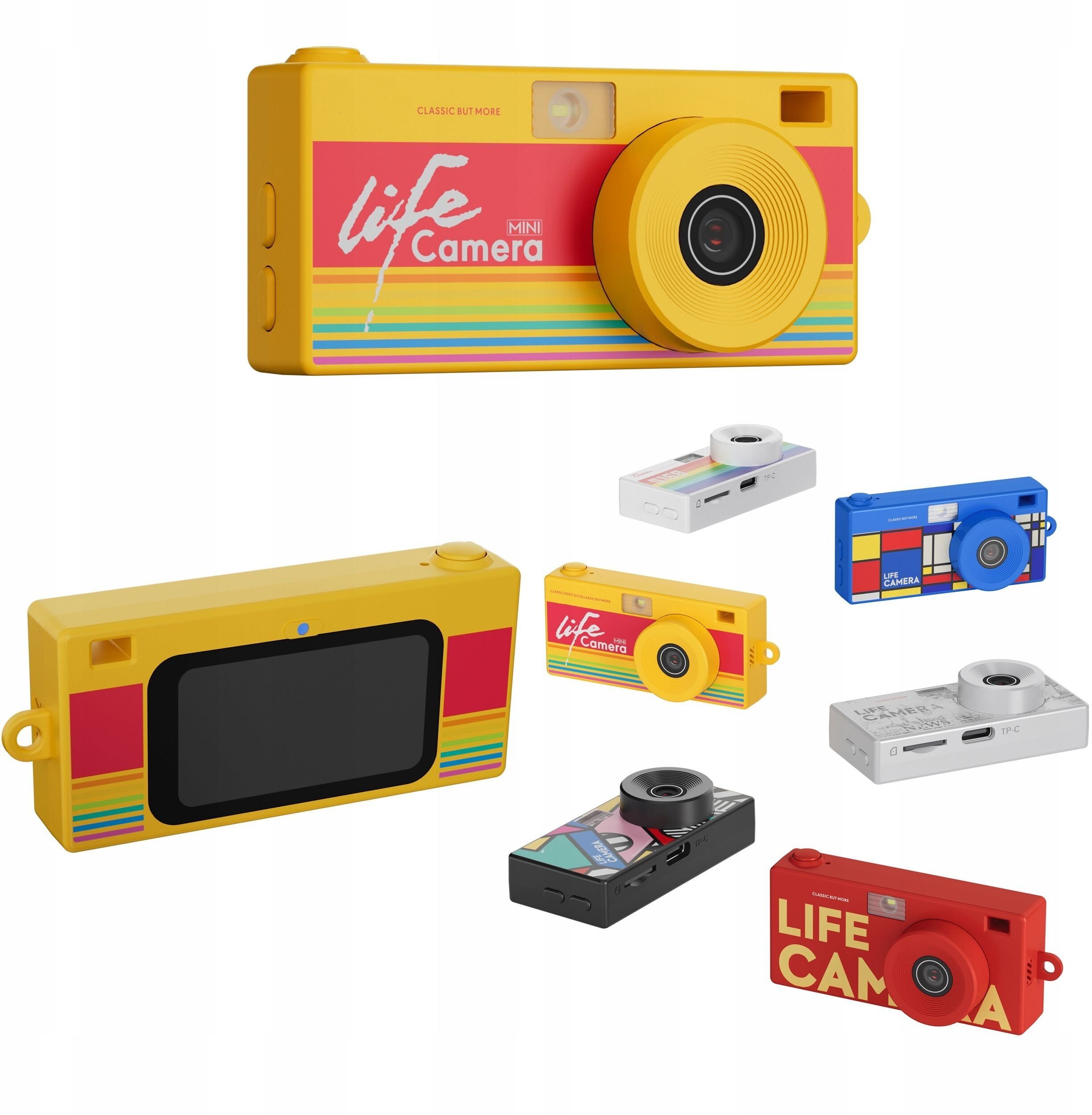 Xrec X9 Mini Aparat Kamera Retro Video 2k Wisiorek Breloczek + Karta 32gb / Xrec X9 / Żółty