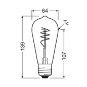 Żarówki LED - OSRAM LED Vintage ST64 E27 3,4W 927 Spiral Filament clear - miniaturka - grafika 1