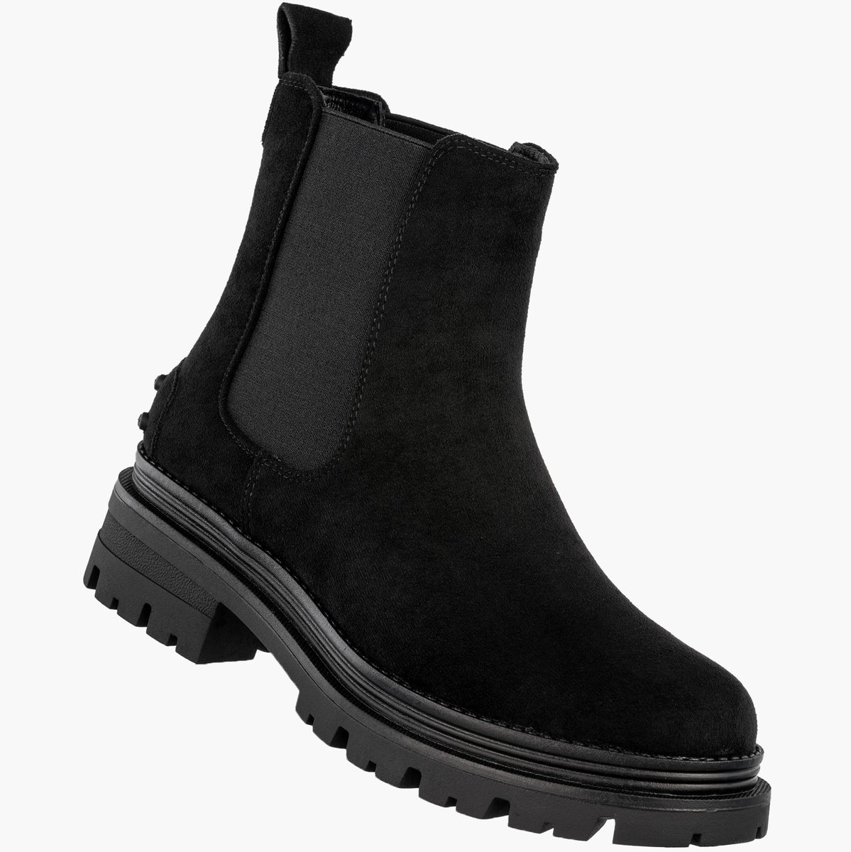 Botki Damskie Wsuwane Buty Zimowe Trapery Ocieplane Trzewiki Czarne Czarny 36