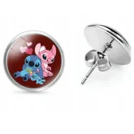 Biżuteria dla dzieci - Kolczyki wkrętki okrągłe dwa słodkie stworki serduszka uroczy zestaw cute - miniaturka - grafika 1