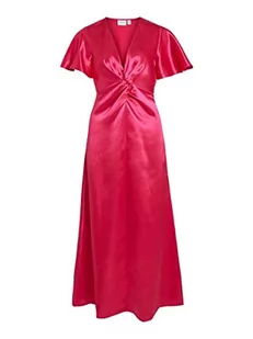 Vila Damska sukienka Visittas z dekoltem w serek S/S Maxi Dress-Noos, różowy, 34 - Sukienki - miniaturka - grafika 1