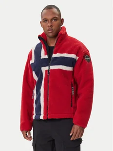 Napapijri Polar NP0A88TC Czerwony Regular Fit - Bluzy męskie - miniaturka - grafika 1