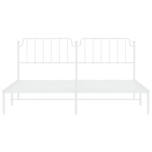 Metalowa rama łóżka z wezgłowiem, biała, 193x203 cm Lumarko! - Łóżka - miniaturka - grafika 6