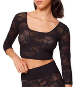 Koszulki i topy damskie - Koronkowy top z długim rękawem Smart Deco -1 - miniaturka - grafika 1