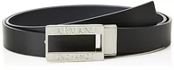 Paski - Armani Exchange Casual Leather, pasek z logo Buckle Belt, granatowy czarny/niebieski, jeden rozmiar - miniaturka - grafika 1