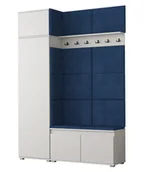 Meble do przedpokoju - Garderoba do przedpokoju z nadstawką biały + granat T0-R51 - miniaturka - grafika 1