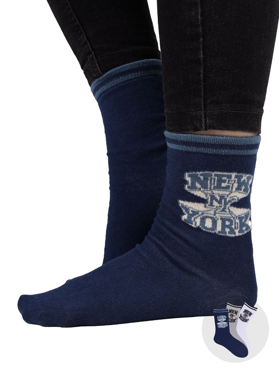 Skarpety chłopięce dziecięce bawełniane długie NEW YORK 3PAK 35-38 YOCLUB