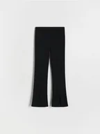 Spodnie i spodenki dla dziewczynek - Reserved - Legginsy flare z wiskozą - czarny - miniaturka - grafika 1