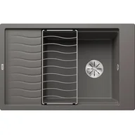 Zlewozmywaki - Zlewozmywak granitowy BLANCO Elon XL 6 S Silgranit Wulkaniczny szary + kratka ociekowa 527252 - miniaturka - grafika 1
