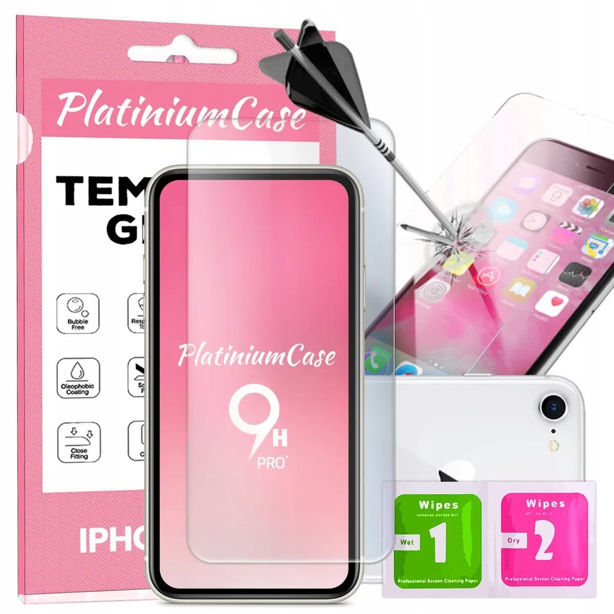 Szkło hartowane 9H szybka ochronna do iPHONE 8