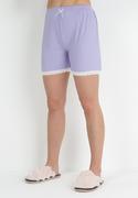 Piżamy damskie - Fioletowe Spodnie Piżamowe z Koronką Nareps - miniaturka - grafika 1