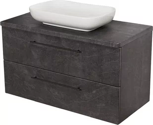 Szafka łazienkowa grafitowa wisząca z umywalką 80/48 Negra - Szafki łazienkowe - miniaturka - grafika 1