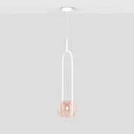 Lampy sufitowe - Lampa wisząca w białym kolorze, z kloszem K-5304 z serii ARLENA - miniaturka - grafika 1