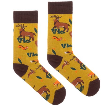Skarpetki z bawełny organicznej - Leśne zwierzęta - KABAK 36-41