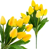 Sztuczne kwiaty - TULIPAN DUŻY BUKIET TULIPANÓW X9 SZTUCZNE KWIATY TULIPANY W BUKIECIE ŻÓŁTE - miniaturka - grafika 1
