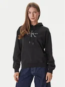 Bluzy damskie - Calvin Klein Bluza LV047E221G Czarny Regular Fit - miniaturka - grafika 1