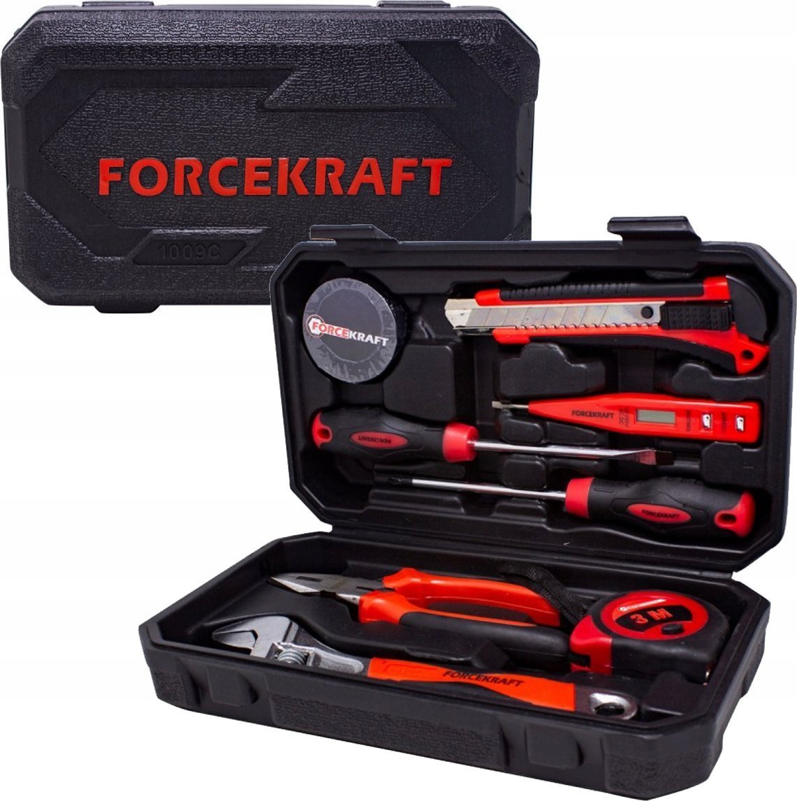 Forcekraft Zestaw narzędziowy 9 el. Kombinerki wkr ętaki młotek