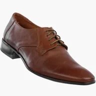 Półbuty męskie - Półbuty Wizytowe Męskie Skórzane Buty Eleganckie Klasyczne Brązowe Madej Brązowy 41 - miniaturka - grafika 1