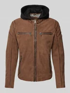 Kurtki męskie - Kurtka skórzana z kapturem model ‘Jalon’ - miniaturka - grafika 1