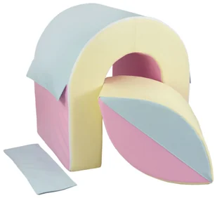 Tunel komplet 2 dużych klocków kształtek piankowych do żłobków przedszkoli (Pastel róż, pastel niebieski, pastel żółty) - Klocki - miniaturka - grafika 1