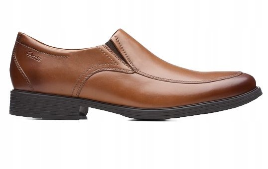 CLARKS PÓŁBUTY MĘSKIE SKÓRZANE BRĄZOWE WSUWANE 43 6AA