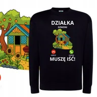 Bluzy męskie - BLUZA MĘSKA DRESOWA MIĘKKA NADRUK DZIAŁKA DZWONI LATO OGRÓD PREZENT S - miniaturka - grafika 1