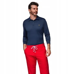 Polo koszulka z długim rękawem elegnacka - granatowa V3 OM-POLS-0139 r. S - Koszulki męskie Polo koszulka z długim rękawem elegnacka - granatowa V3 OM-POLS-0139 r. S - Koszulki męskie - miniaturka - grafika 1