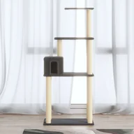 Drapaki dla kotów - vidaXL Drapak dla kota z sizalowymi słupkami ciemnoszary 147 cm 171478 - miniaturka - grafika 1