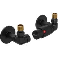 Zawory i kraniki - Mexen G00 zestaw termostatyczny osiowy z maskownicą R, czarny - W903-900-904-70 - miniaturka - grafika 1