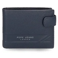 Portfele - Pepe Jeans Basingstoke Poziomy portfel z zamknięciem na kliknięcie, unikalny, morski, única, Portfel poziomy - miniaturka - grafika 1
