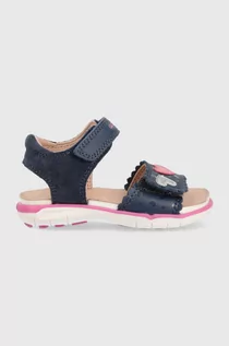 Buty dla dziewczynek - Geox sandały skórzane dziecięce kolor granatowy - grafika 1