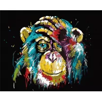 Malowanie po numerach - Szympans kolorowy 40x50cm - Hobby-maniak.pl - Malowanie po numerach - miniaturka - grafika 1