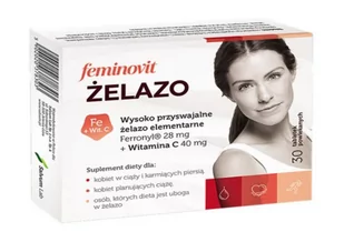 SALVUM LAB Sp z o.o Sp k.ul Jana Sobieskiego 5 Feminovit Żelazo suplement diety 30 tabletek |  od 229zł! LAB Sp z o.o Sp k.<br>ul Jana Sobieskie - Witaminy i minerały - miniaturka - grafika 2