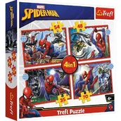Puzzle - Trefl Puzzle 4w1 Bohaterski Spider Man 5_791281 - miniaturka - grafika 1