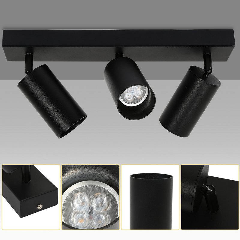 Yakimz lampa sufitowa lampy sufitowe reflektory sufitowe reflektory sufitowe reflektory sufitowe LED 3-światłowy obrotowy spot sufitowy 4W