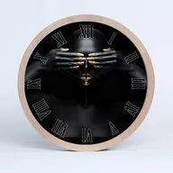 Zegary - Zegar drewniany okrągły kobieta w czerni fi 30 cm, Tulup - miniaturka - grafika 1