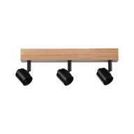 Lampy sufitowe - Paulmann Arvid lampa podsufitowa 3x20W czarna/drewno 66772 - miniaturka - grafika 1
