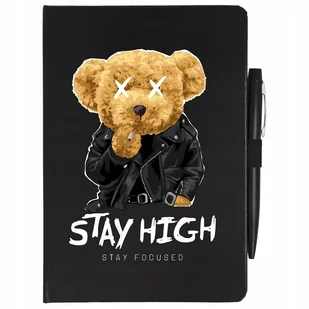NOTES CZARNY A5 LINIA+ DŁUGOPIS STAY HIGH Wzory - Zeszyty szkolne - miniaturka - grafika 1