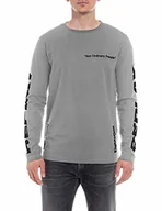 Koszulki męskie - Replay T-shirt męski, Ciemnoszary melanż M03, M - miniaturka - grafika 1