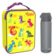 Lunch boxy - Zestaw Śniadaniowy Do Przedszkola Ion8 Dragons 7: Lunchbag I8Lbydrag I Butelka Ion8 I8Rf500Gry - miniaturka - grafika 1