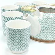 Serwisy do kawy i herbaty - Zestaw do Herbaty - Zielona Mozaika (6 kubeczków) - miniaturka - grafika 1