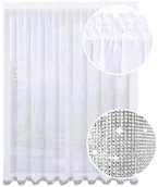 Firany - Firana Gotowa Z Cyrkoniami 240x400 Na Balkon Biała - miniaturka - grafika 1