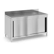 Stoły gastronomiczne - Stół roboczy ze stali nierdzewnej z szafką, 1500 x 700 x 850 mm - miniaturka - grafika 1